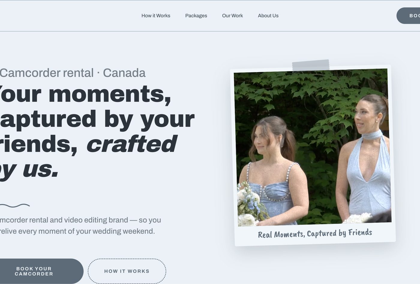 The Captured by Friends homepage, designed and built by Bench Digital